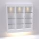Three Column Modern Retail Wall Display Shelves With Integrated LED Lighting