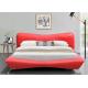 Red Faux Leather Bed Frame Luxury Plywood King Size 84cm