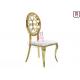 Rose Gold Stainless Steel Chairs Hollowed - Out Round Back With Vintage Pattern