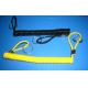 Black yellow spiral cord extention tool holder with 2loops & 2split rings end safety ropes