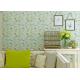 Green Leaf Pattern Contemporary Wall Coverings Soundproof For Children Study Room