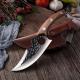 1pcs 5Cr15 Kitchen Stainless Steel Slaughter Knife Pakka Wood Handle Double Edged