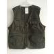 Fishing vest 034 in taslan fabric, olive green color, water proof, quick dry, S-3XL