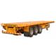 Three Axles Flat Bed Semi Trailer For 20ft / 40ft Container 12 Twist Container Lock