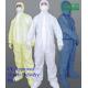 Zippered Waterproof Disposable Overalls , Safety White Disposable Overalls