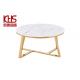 Luxury Round Seamless Butt Joints MDF Coffee Tables QC Marble Glass Side Table