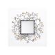 Square Metal Framed Elegant Floral Decorative Wall Art Mirror For Home