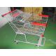 180L Metal Grocery Shopping Trolley E Coating With Flat Casters