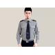 Cotton Grey Color Security Guard Uniform Stand - Up Collar With Double Thread Cuffs