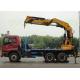 Steel Truck Mounted Boom Crane , Truck Mounted Mobile Crane Loading Cargoes