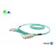 24F OM3 Fiber Optic Patch Cables LC UPC- LC UPC 50 / 125 Aqua LSZH Fiber Jumper with Straight breakout 2.0mm tail