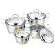 High Polishing Kitchen Cookware Sets Stainless Steel Customized Logo With Lid