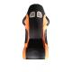 Suede Material Black And Orange Racing Seats , Cars Bucket Seats Double Slider
