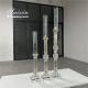 Factory Wholesale 3 Pcs Tall Set Crystal With Gold Metal Candlestick For Wedding Able Decor