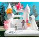 White Bouncy Castle Inflatable Bounce House With Large Ball Pool Pit Small Slide