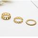 Women Luxurious Fashion Jewelry Rings 15 - 18mm Gold Alloy Round Hoop