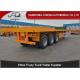 60T Max Payload Steel 3 Axles 40Ft Flatbed Container Trailer