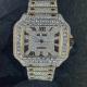 GRA Etsy Moissanite Iced Out Watch Santos Bust Down Moissanite Watch