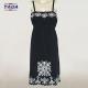 Women black batwing sleeve embroidery elegant dress ladies executive dresses sexy for women