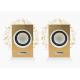 Wired Laptop 2.0 Pc Speakers / Computer Stereo Speakers Gold / Brown Color