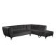 Multiscene Velvet Luxury Corner Sofa Anti Scratch Black Color