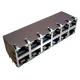 1840257-5 Stacked Rj45 Connectors 2x6 10/100/1000Base-T Magnetic 1840257-6