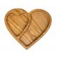 Bamboo Heart Shaped Serving Plate Walnut Wood Fruit Tray Eco Friendly