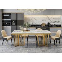 Stylish Luxury Marble Dining Table , Marble Top Table With Metal Legs