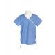 160 GSM Polyester 65% Cotton 35% Blue Scrubs V Neck With Ties