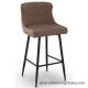 Brown Upholstered 105cm Synthetic Leather Counter Height Bar Stools With Backs