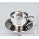 Stainless Steel Tea  Cup With Saucer Double layer Tea Mug 300ml