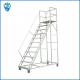 Mobile Warehouse Safety Steps Ladders Freight Elevator With Silent Wheels Industrial