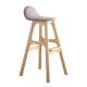 Ash Wood Fabric Modern High Wooden Bar Chair