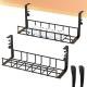 Non-folding Rack Under Desk Cord Organizer with Clamp Sturdy Metal Desk Cable Tray