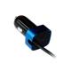 12-24V Black / Blue Dual USB AC Adapter Car Charger for IPhone / IPod / IPad / MP3 / GPS