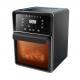 Smart Hot Air Fryer Oven Brushed Steel 2000W Big Touch Screen 11L Capacity