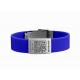 Metal Plate Silicone ID Wristbands , Engraved Silicone Runners ID Bracelet