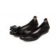 Factory direct sell women branded round toe shoes black genuine cowskin shoes with bow customized shoes BS-05