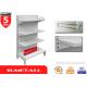 Single Sided Gondola Clothing Store Shelving With Metal Peg Board Back