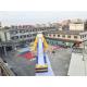 Outdoor Public Garden Big Yellow Commercial Inflatable Water Slide With Pool
