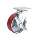 Zinc Plated Heavy Duty Industrial PU Caster Wheel 4/5/6/8 with Brake
