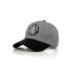 Grey Black Cotton Twill Baseball Cap , 3D Embroidery Logo Golf Minor League Baseball Hats
