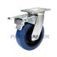Rubber Heavy Duty Casters 280KG Zinc Plated Finish With Total Brake Device