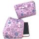 Customized Purple Flower Pattern Large Zipper Makeup Bag Lace Cloth Embroidery
