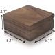 5.1inch Personalised Walnut Wood Jewelry Box Square Wooden Box With Magnetic Lid