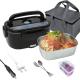 Electric Lunch box with Dual Voltage and 1.5L Stainless Steel Container Black