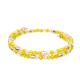 OEM Shinny Lemon Yellow Crystal Beads Bracelets 2 Layer Brass Bangle