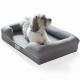 Suede Shredded Square Waterproof Memory Foam Dog Bed