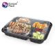Japanese Disposable Bento Tiffin Lunch Boxes Black with 5 Compartments Storage Boxes & Bins Food Container Plastic for F