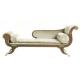 Custom Gilding Hand Carved Indoor Chaise Lounge Chair Leather / Fabric